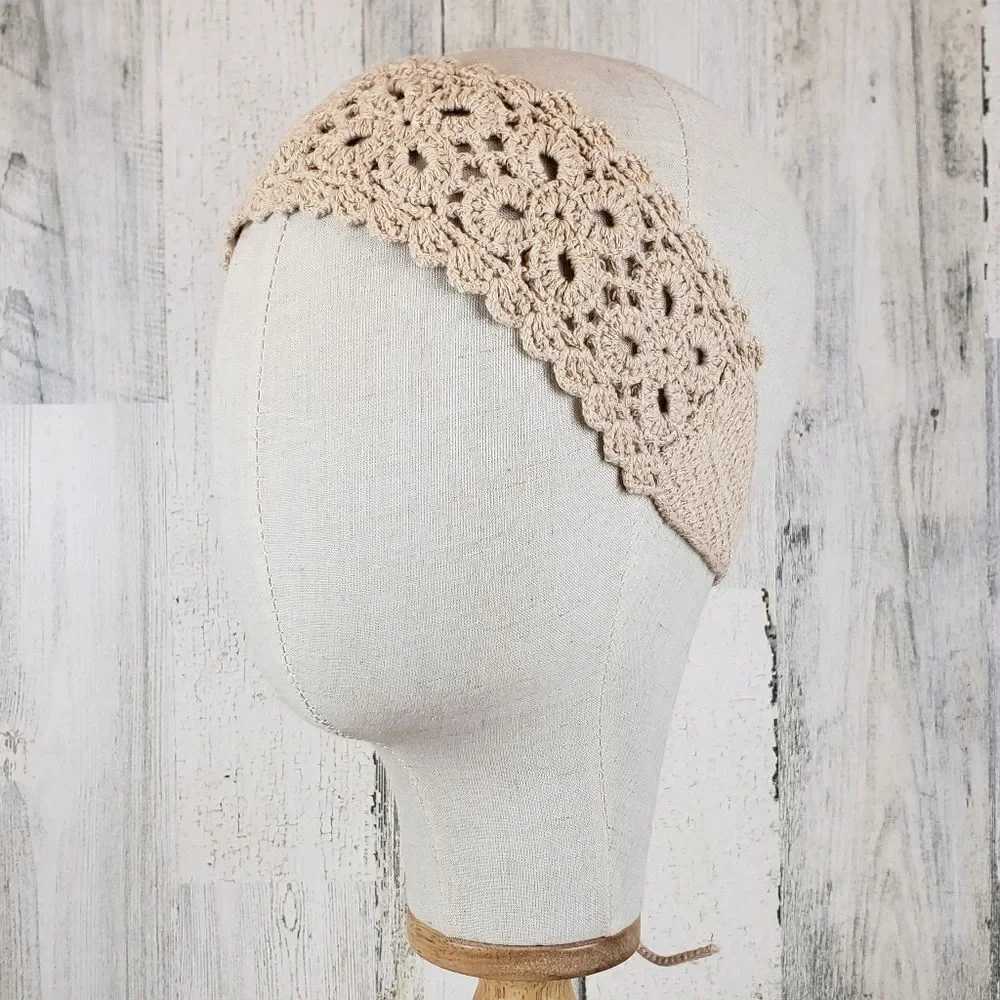 Ivory Crochet Head Wrap